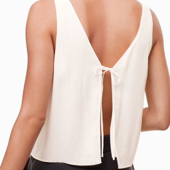 Aritzia Tops - Wilfred Free Kempner Blouse Open Back Summer Tie V-neck Tank Top
